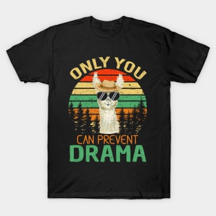 Only You Can Prevent Drama Llama Camping T-Shirt